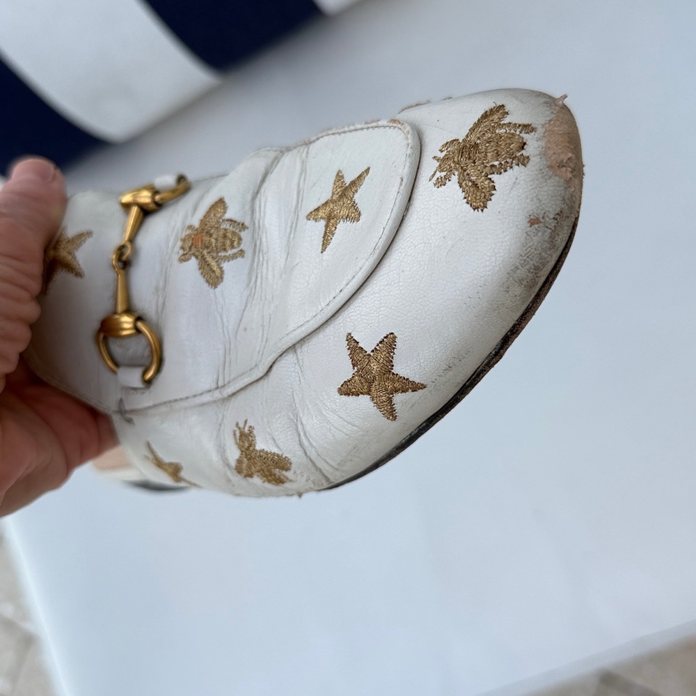 Gucci Cream Mules with Gold Star Accents - Picture 7 of 7